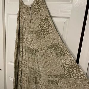 Dress Forum BOHO Olive Green Patchwork Maxi Dress Limited Run
